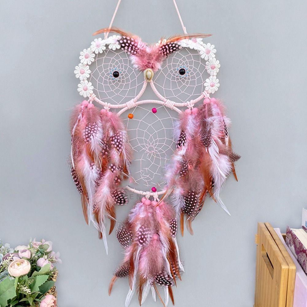 Craft Handmade Owl Dream Catcher Net Creative Exquisite Smart Bird Dreamcatcher Funny Colorful Wall Hanging Pendant Gift