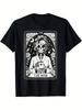 Retro Skeleton Mom Card Graphic Tee - Made from This Regular Fit Short Sleeve Shirt Features a Flora