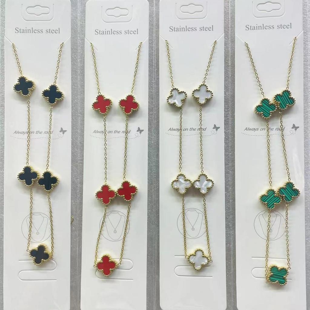 Four-leaf Clover Necklace Five-flower 18K Titanium Steel Fashionable and Versatile Temperament Senior Ladies Clavicle Chain