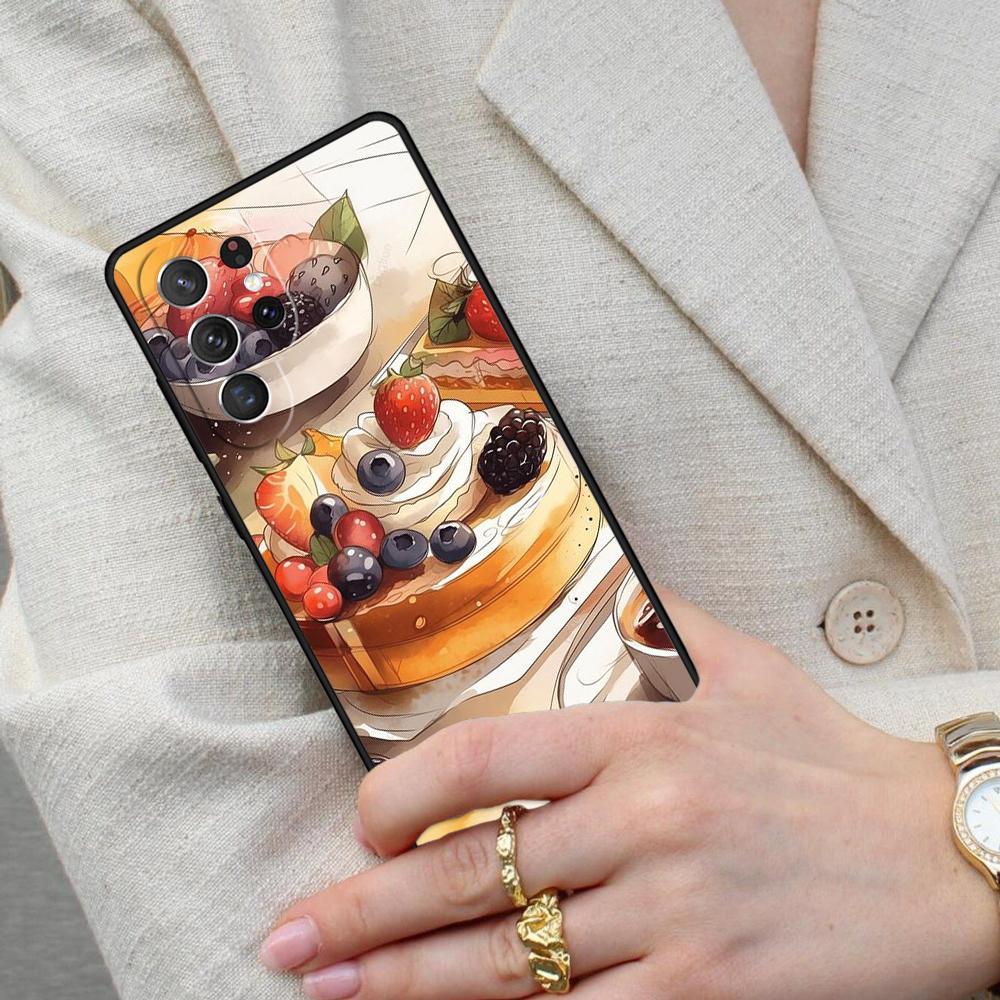 Cake Fancy Desert Cell Phone Case for Samsung Galaxy S26 Ultra S25 S24 S23 S22 S21 S20 Note10 Cover