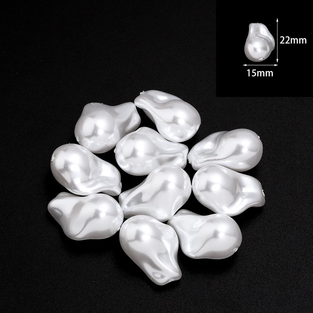 

АБС Неправильный треугольник Белые бусины из искусственного жемчуга - Полуфабрикат, Прямое отверстие, Рассыпные бусины See Details for Specific Size