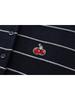 KIRSH Small Cherry Stripe Crop Cardigan [Navy]