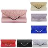 Women's Retro Leather Evening Clutch with Removable Chains Strap Party Dinner Sequined Bag
