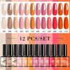 12 Colors Nail Gel Polish Kit with Base Top Coat Dehydrator, Nail Art Tools Set In Gift Box