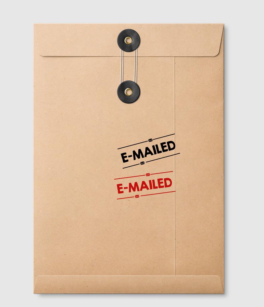 Printtoo E-Mailed Self Inking Rubber Stamp Pre-Inked Office Stamp- Home Office Business Stationery, 47 x 20 mm
