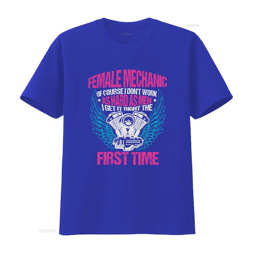 Female Mechanic Get It Right The First Time Auto Repair Shop T Shirt Vintage Comfortable Top For Everyday Wear Versatile