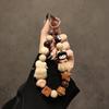 Niche Design Mixed Beads Handmade Beaded Bracelet Phone Lanyard with Clip Keychain Universal for Women 639