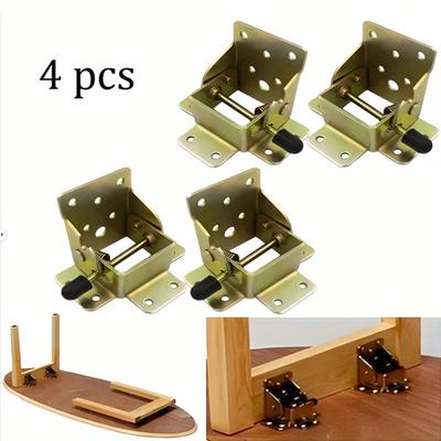 4PCS Folding Bracket Iron Folding Lock Self Lock Hinges Extension Table