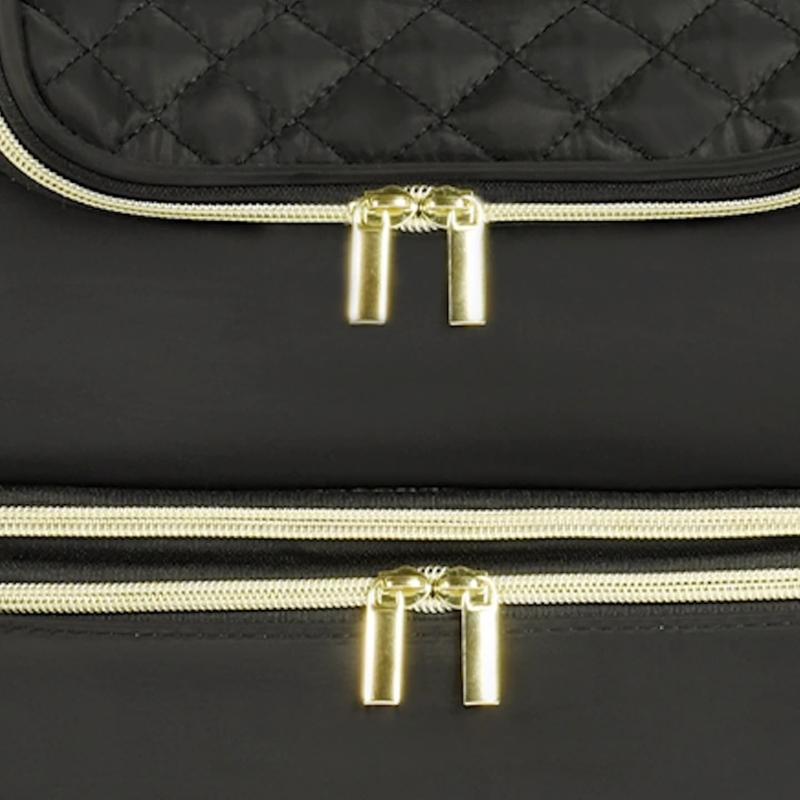 Portable Nail Varnish Organizers Bag Double Handles Adjustable Strap Waterproof Polyester Makeup Storage Case 30x22x25cm