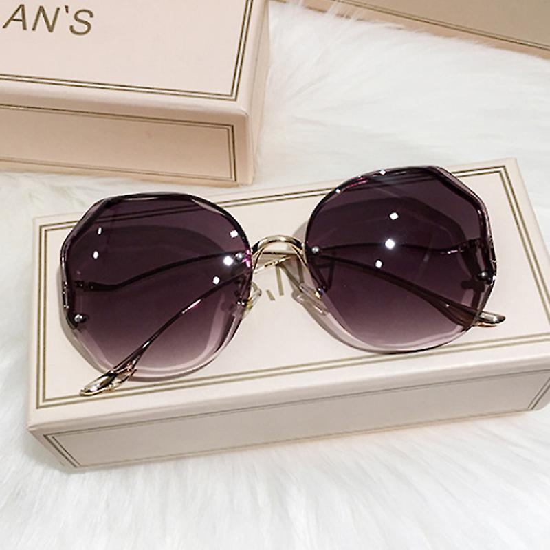 

Роскошные круглые солнцезащитные очки с градиентом, женские металлические изогнутые очки с дужками, морские модные солнцезащитные очки без оправы, женские UV400 D