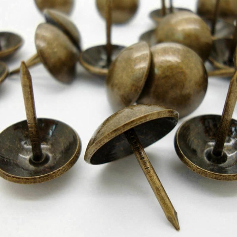 Metal Upholstery Nails Strong Decorative Rivets Metal Sofa Repair Nail 200pcs for Home Furniture Refurbishing