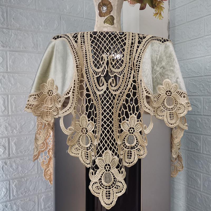 

Лучшая европейская вязаная крючком бархатная ткань квадратная скатерть набор ковриков для стола посуда духовка кондиционер пылезащитный чехол ткань Square 35cm шампанского