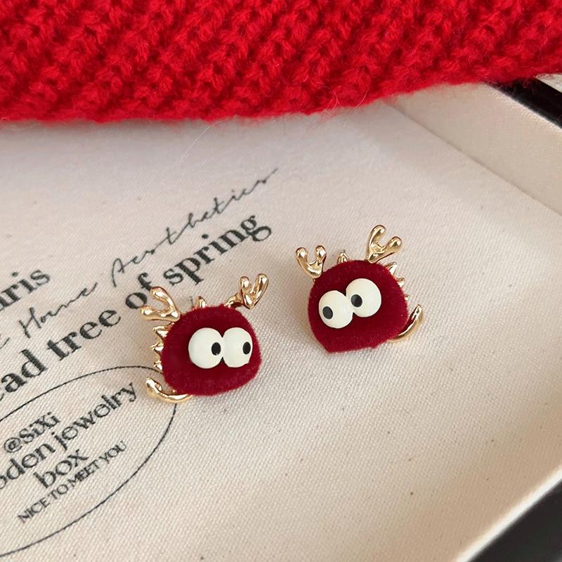 Ancola Silver Needle Red Heart Earrings – Fashionable, Luxurious & Elegant for Autumn/Winter 2025