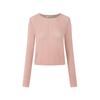 JOY SPEAKER Women's Slim-Fit Low Round Neck Long Sleeve Knit Top