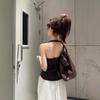 Yellow Kink Design Halter V-neck Neck Sling Vest Women's Summer Slim Fit Inside Spice Girl Top Outside