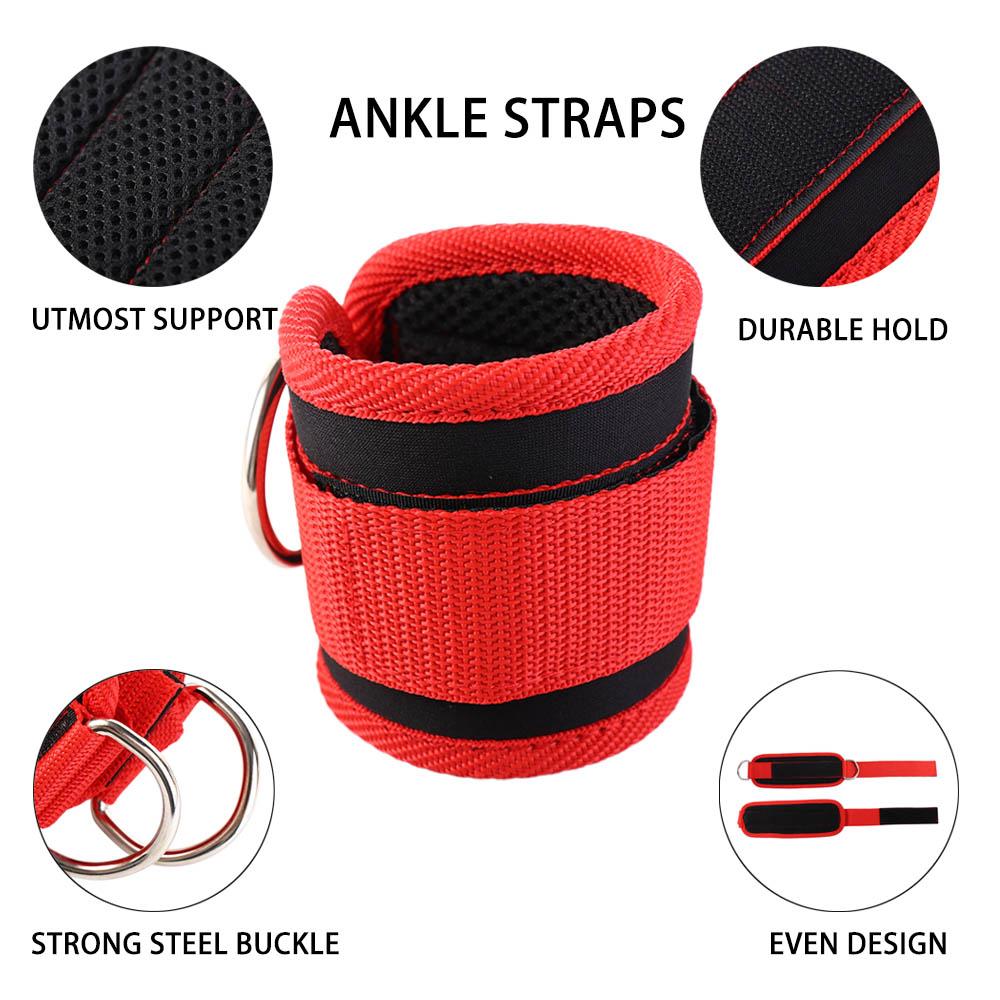 Ankle Straps Cable Ankle Straps Gym Workouts Leg Strength Trainer Double D-Ring Ankle Cuffs