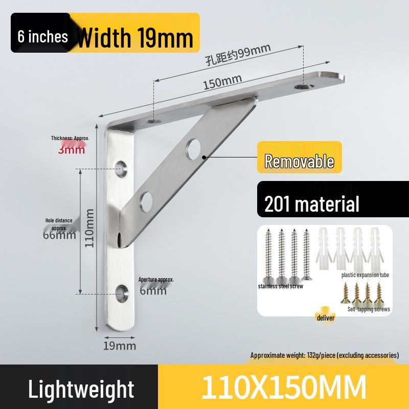 Stainless Steel Right Angle Wall Shelf Bracket Support