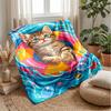 Kitten in Valentine s Frame Theme blanket Lightweight Warm Flannel Blanket Decorative Throw Blanket for Home Decoration