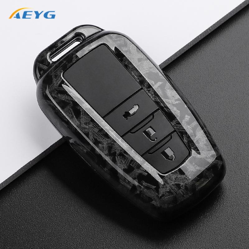 Abs Carbon Fiber Car Key Case Cover Shell Fob For Toyota Prius Camry Corolla C-Hr Chr Rav4 Prado   Key Chain Accessories