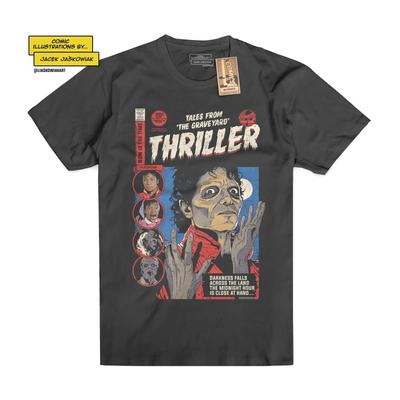 Thriller Amp 39 82 Comicbuch T-Shirt Ein Vintage Stilvolles Leicht Lässiges Dehnbares Herren Bequeme Streetwear