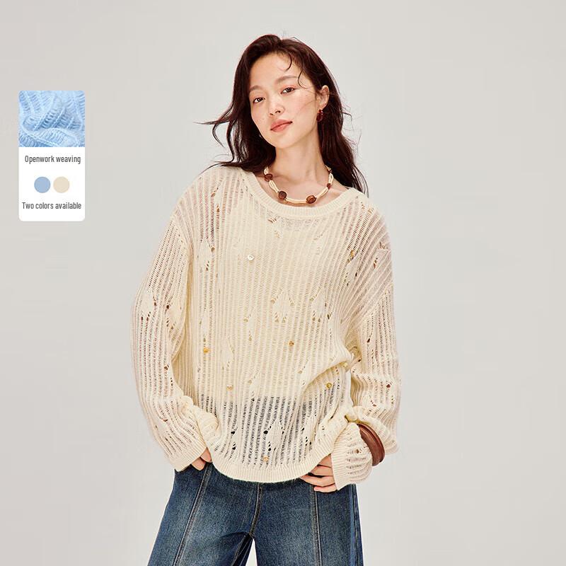 

Женский пуловер INMAN из французского ажурного трикотажа M