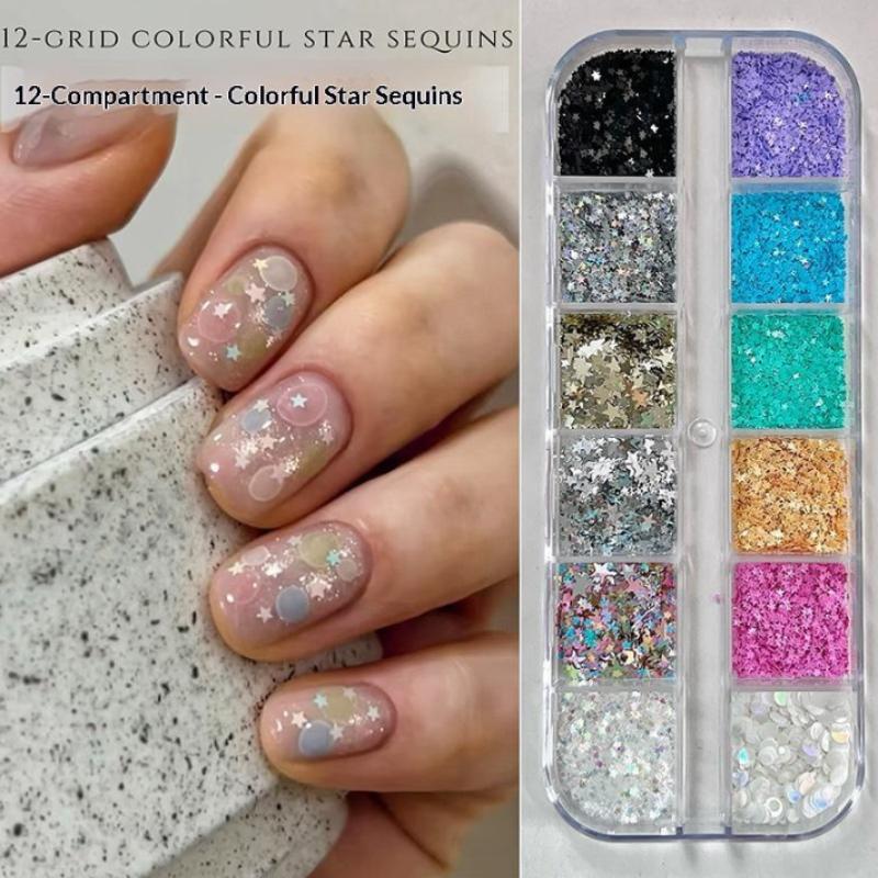 Colorful Star Nail Glitter Laser Holographic Sequins Non-Toxic for Professional DIY Manicure Decoration