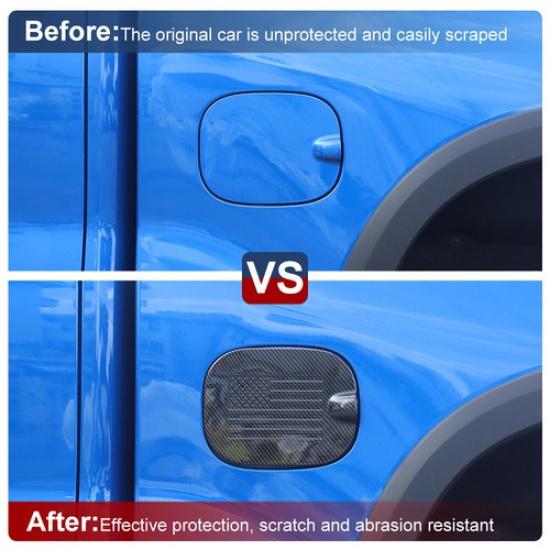 Carbon Fiber Door Fuel Filler Tank Gas Cover Trim For Chevy Silverado 1500 19-24