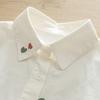 2025 Spring & Autumn Women's Embroidered Long Sleeve White Shirt - Fresh, Versatile, Age-Reducing Student Fashion
