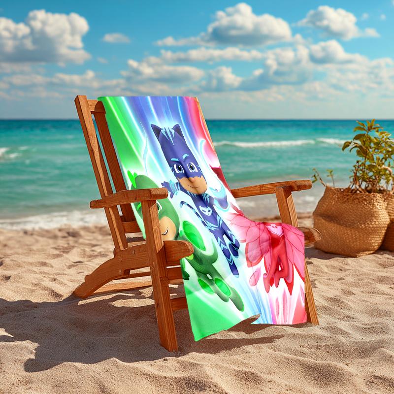 1pc PJ Marks1 Beach Towel, Comfortable and Thick, and Swimming/Bath/Picnic/Camping Towel, Suitable for Seaside Beaches