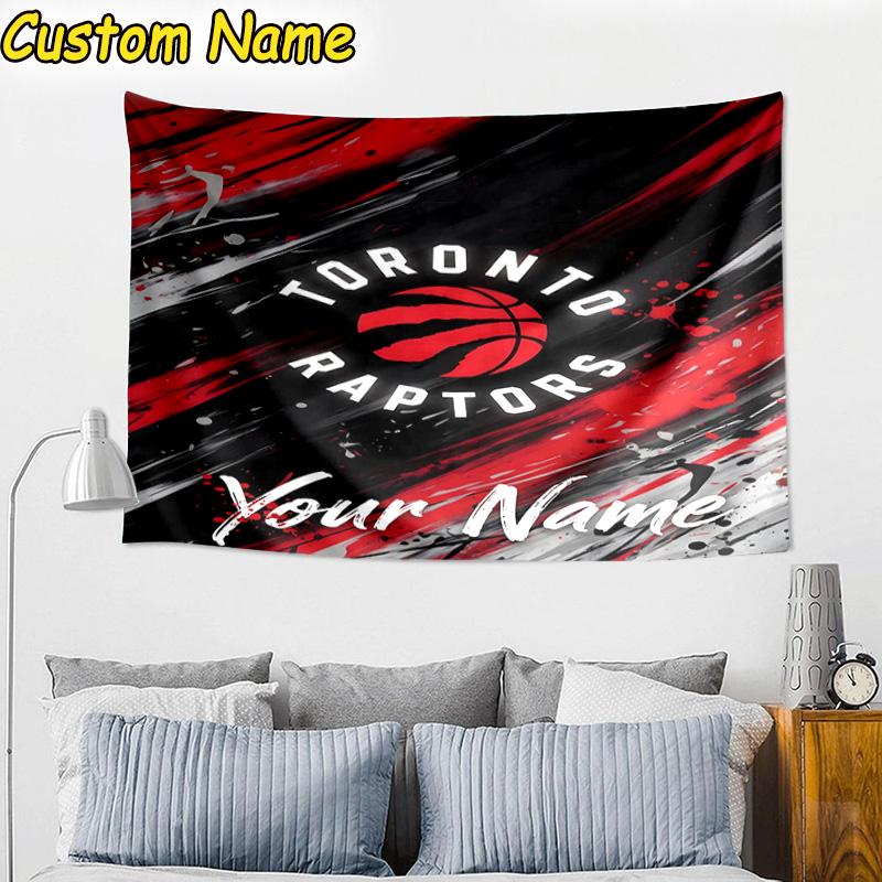 Custom Name Raptors basketball Logo Tapestry Room Decoration Wall Hanging for Living Room Bedroom, dormitory, Birthday and Christmas gifts