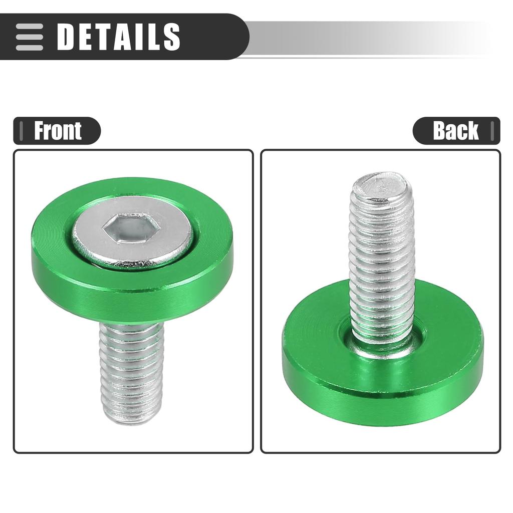 Motoforti Universal Finish Countersink Fender Bumper Washer Gasket Screw Engine Bay Fastener Kit for