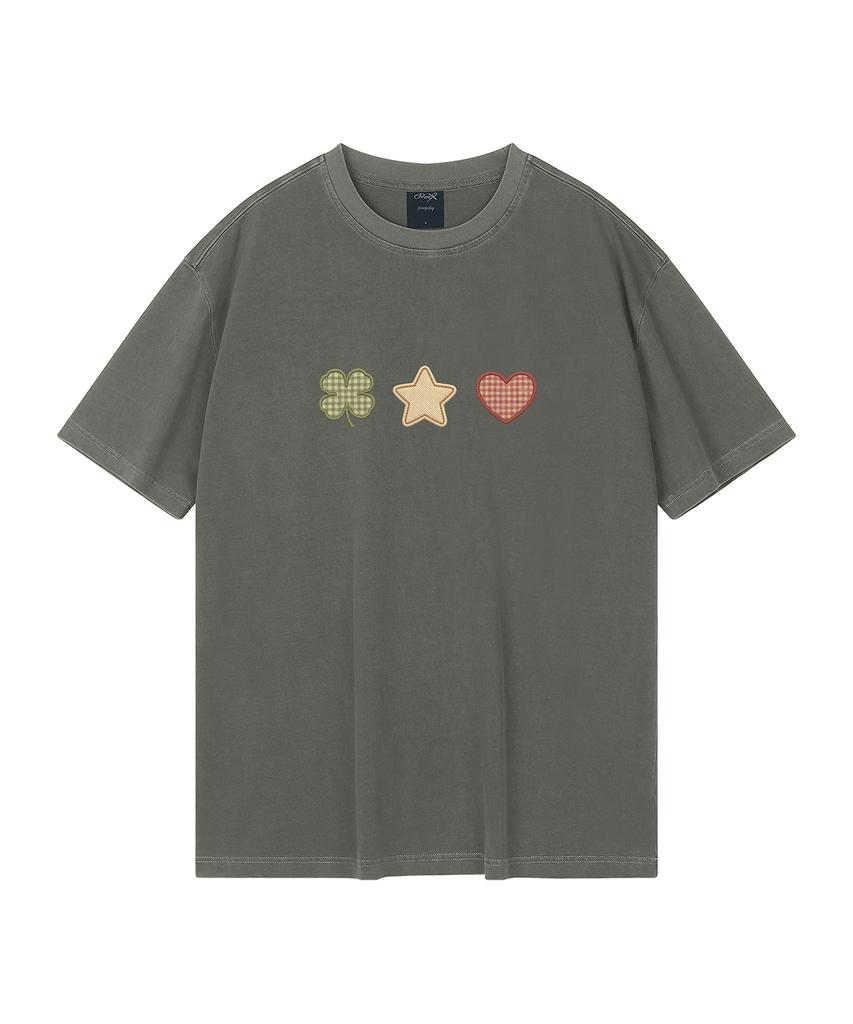 WILDROCK Clover Club Pigment Oversized Short Sleeve T-Shirt (Includes Cropped) (Type A)