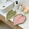 2Pcs Cute Leaf-Shaped Hand Towels - Soft Coral Fleece Absorbent Hanging Hand Towels Tropical Plant Design Decorative Finger Towels Suitable For