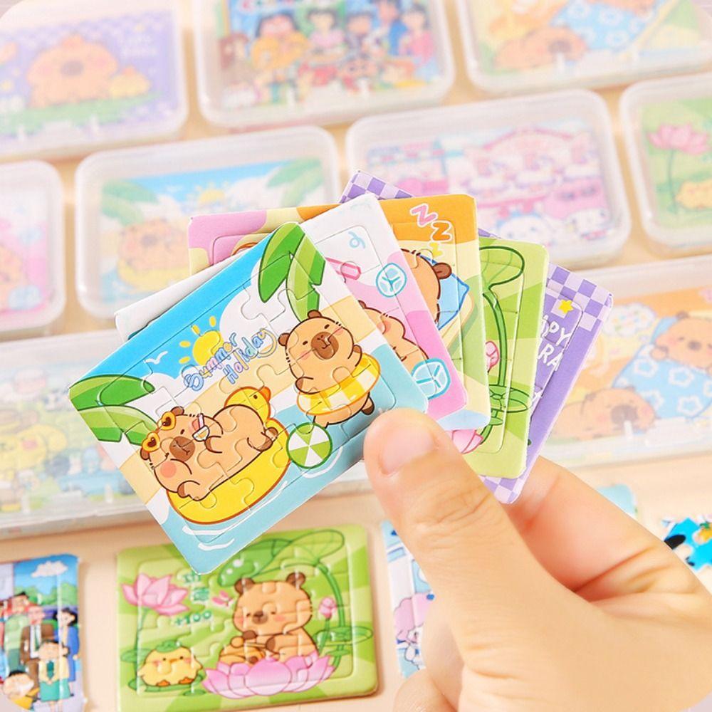 5 STÜCKE Cartoon Tier Capybara Papier Puzzles DIY Kinder Lernspielzeug Gastgeschenke Schulpreise