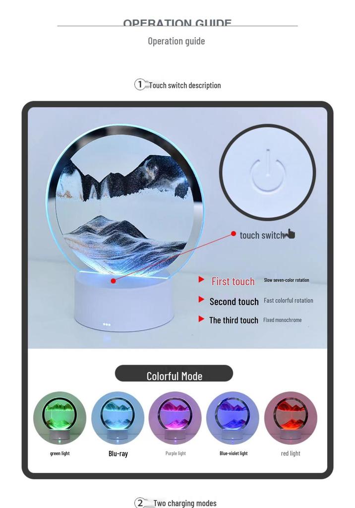 Seven-Color Flowing Sand Night Light DIY Kit: Creative Bedside Decoration Lamp