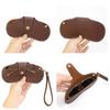 Glasses Case Portable Neck Hanging Soft Leather Scratch Wear Resistant Glasses Bags PU Leather Glasses Holder