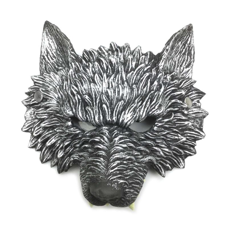 3D Wolf for Head Mask Halloween Party Wolf Costume Mask for Women Men Halloween Dress-up Christmas Party Stage Performan