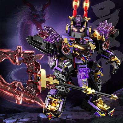 Superhrdina Mecha Bojovník Stavebnica Fialový Lu Bu Robot Model DIY Akčná Figúrka Chlapčenský Narodeninový Vianočný Darček Detská Hračka