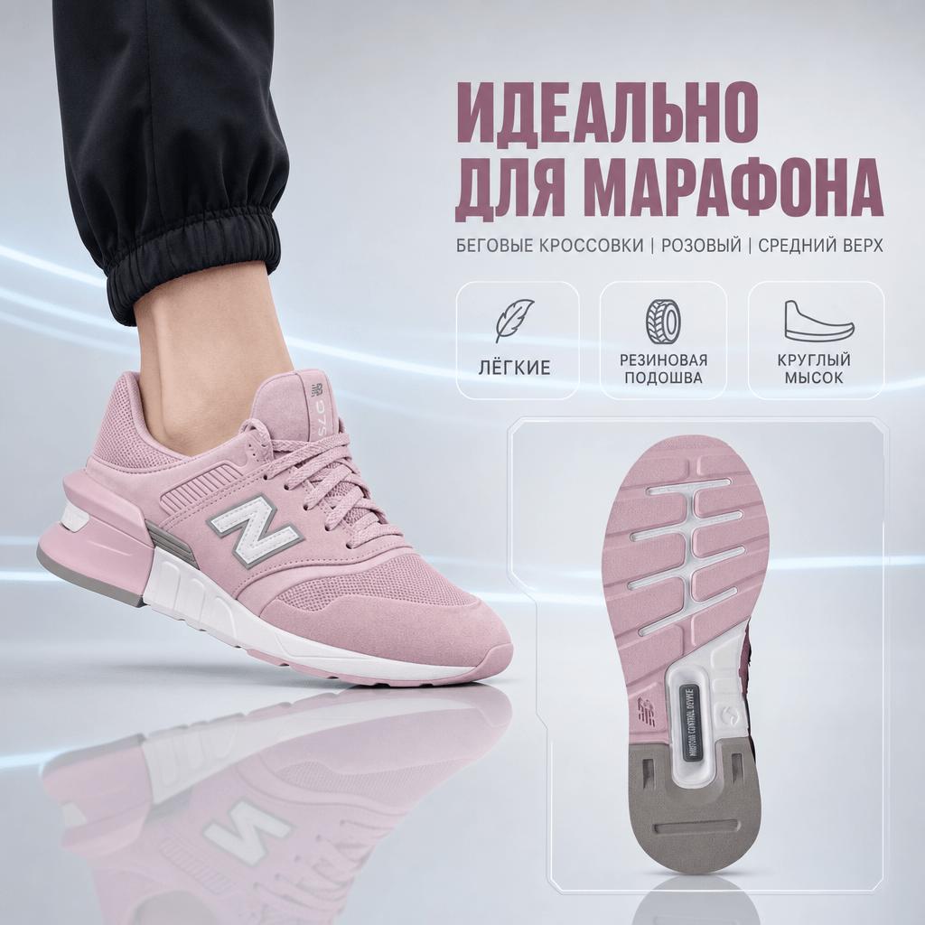 New Balance Nb 997S Casual Sports Mid-Top Marathon Running Shoes Women sneaker Pink WS997GRP