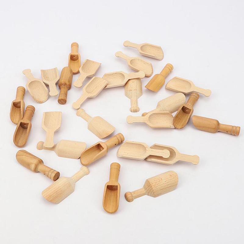 Wooden Mini Tea Coffee Scoops Seasoning Candy Spices Bath Salt Spoons Wooden Spoon