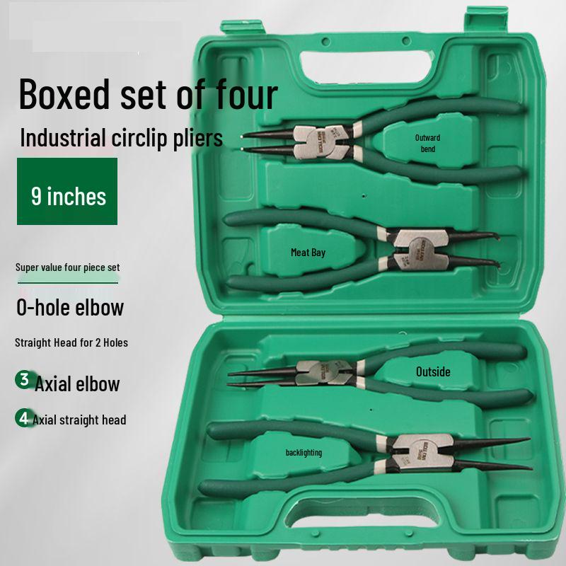 Snap Ring Pliers Set: 5", 7", 9", 13" Internal & External Circlip Retaining Ring Tools