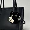2 Pieces Black Kitten Holding Fish Soft Plush Ornaments Versatile Bag Charm Great for Women Decors