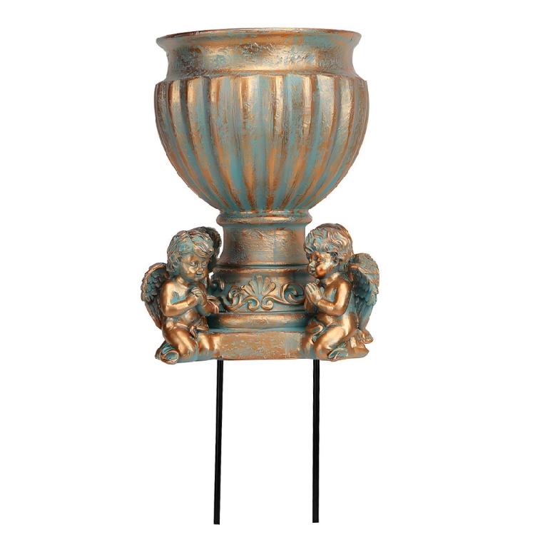 

Decorative Resin Flowerpot Antique Planter Flower Container For Tabletop Display and Garden Patio Yard 1