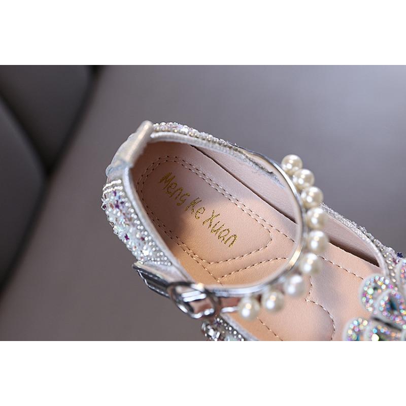 Autumn new style ladylike baby girl children's princess rhinestone single shoes leather shoes dance performance shoes