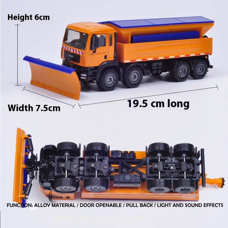 

1/50 Alloy Snow Plow Model Simulation Road Cleaning Vehicle Transport Truck Engineering Vehicle Sliding Toy Children Boy Gift оранжевый