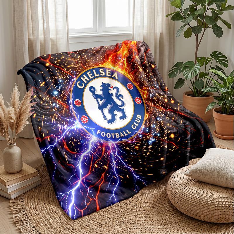Manta con temática del Chelsea FC Manta suave de franela Manta de felpa Manta acogedora para sofá y cama para decoración del hogar