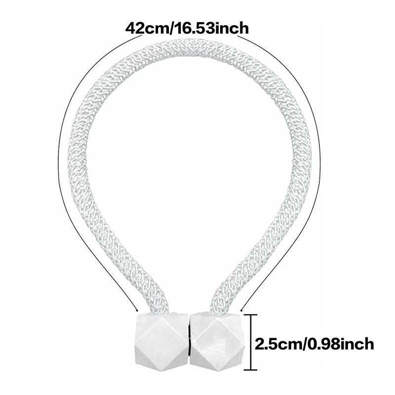 2 ks Podvazky na závěsy se silným magnetem, design z tlustého lana, ložnice, obývací pokoj, kuchyně, odolný plast, bytový doplněk