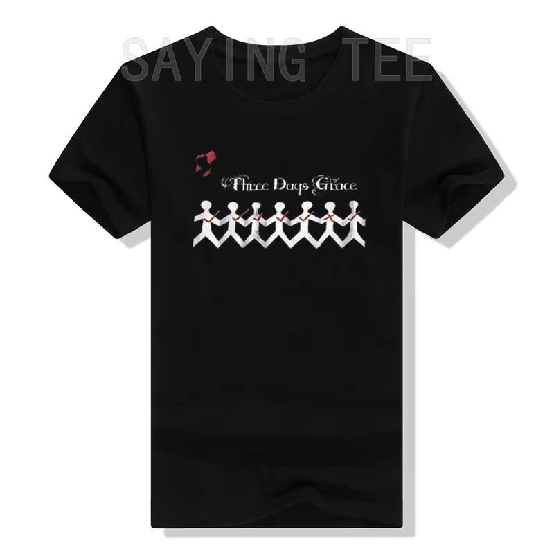 Three Days Grace Albums One X Poster Shirt Men Guys T-Shirt Crew Neck Short-Sleeve Tops Classic Custom Tees Streetwear Clothes