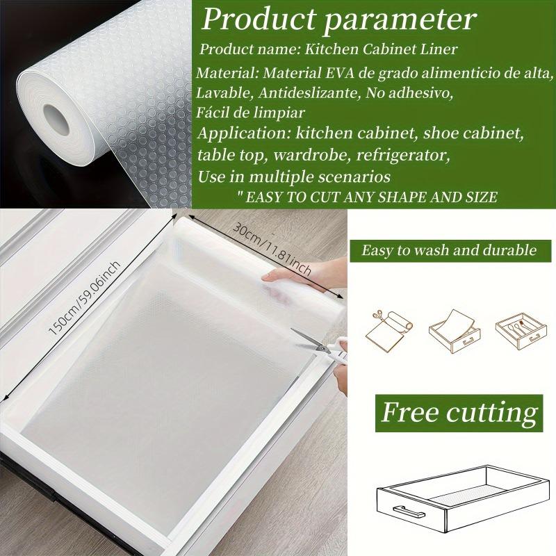 1 Roll, Suitable for Drawer Pads In Kitchen Cabinets, Countertops and Wardrobes, Can Be Cut from Waterproof and Moisture-proof EVA Material.