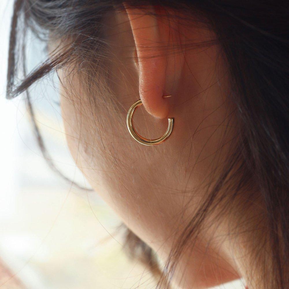 [ Modernlike / Headquarters Genuine ] 14K Gold-Filled Silver Open Ring Earrings